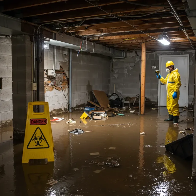 Flooded Basement Electrical Hazard in New Bern, NC Property